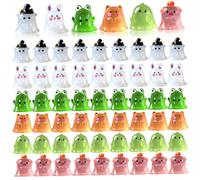 60 Pcs Ghost Figurine Halloween Cute Mini Animal Ghosts Decor Glow in the Dark Glowing Luminous Mini Resin Figures for Dollhouse Garden Landscape Party Halloween Decorations | Ghosts