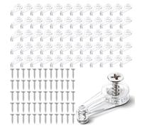 60 PCS Glass Retainer Clips, Acrylic Clear Glass Panel Retainer Clips with Screws, Cabinet Door Mirror Panel Retainer Clip for Mirrors, Cabinets, Doors Windows