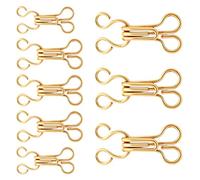 60 Pcs Gold Hooks and Eyes for Sewing, Metal Bra Hook Eye Closure, 3 Size Hooks and Eyes Fasteners for Clothing, Skirt, Craft, Dress