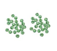 60 Pcs Green Round Flower Wooden Loose Beads for Garland DIY Craft