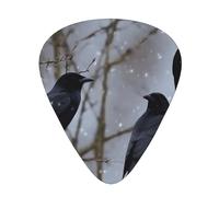 60 Pcs Guitar Picks Bulk 3 Different Thickness Personalized Guitar Plectrums With Storage Box Black Crow Birds Guitar Accessories For Bass Electric Guitar Acoustic Guitar Lovers