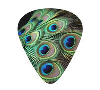 60 Pcs Guitar Picks Bulk 3 Different Thickness Personalized Guitar Plectrums With Storage Box Green Peacock Feather Guitar Accessories For Bass Electric Guitar Acoustic Guitar Lovers