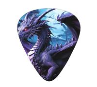 60 Pcs Guitar Picks Bulk 3 Different Thickness Personalized Guitar Plectrums With Storage Box Purple Dragon Purple Moon Guitar Accessories For Bass Electric Guitar Acoustic Guitar Lovers