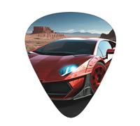 60 Pcs Guitar Picks Bulk 3 Different Thickness Personalized Guitar Plectrums With Storage Box Red Race Car Guitar Accessories For Bass Electric Guitar Acoustic Guitar Lovers
