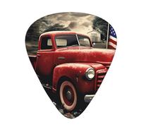 60 Pcs Guitar Picks Bulk, 3 Pcs Different Thickness Custom Guitar Picks with Storage Box 4th of July Patriotic Guitar Accessories for Bass Electric Guitar, Lovers