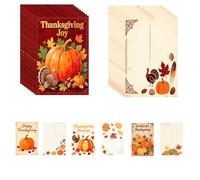 60 PCS Happy Thanksgiving Greeting Cards Postcards 4" x 6" Fall Holiday Post Pumpkins Maple Leaves Turkey Autumn Harvest Blank Note Card for Holiday Gifts Party Decorations Vintage Fall Postcards