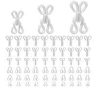 60 Pcs Hook and Eye Sewing, Sewing Hook, Snaps Kit, Fabric Fur Hooks Fasteners Press Closures Covered for Crafts DIY Clothing Bra Thick Leather Deep Pile Fabrics Fur Coats Wraps and Jackets White
