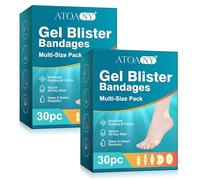 60 Pcs Hydrocolloid Blister Plasters for Feet, Invisible Gel Blister Cushions for Heel, Toe (Variety Pack) - Blister Prevention Bandages for Travel and Daily Use, Waterproof, Self-Adhesive