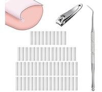 60 Pcs Ingrown Toenail Corrector Set, Ingrown Toenail Tools Kit, Professional Pain-Free Toenail Straightener Strips with Toenail Lifter and nail clipper, for Toenail Repair, Manicure, and Pain Relief