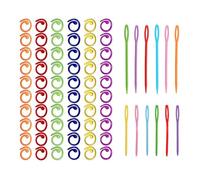 60 Pcs Knitting Marker Buckles, 10 Pcs Knitting Needles, Sewing Crochet Markers, Metal Stitch Markers Knitting Marker Buckles