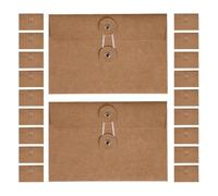 60 Pcs Kraft Paper Envelopes with String for Office Storage, Vintage Brown Document Organizer