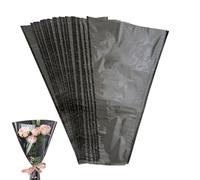 60 Pcs Kraft Paper Wrapping - Flower Bouquet Sleeve for Shops & Gifts - Mother's Day, Valentine's Day (Black)
