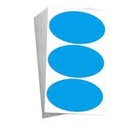 60 Pcs Large Blue Ellipse Sticky Labels 100 X 60 mm Plain Stickers Stick on Labels Self Adhesive Packing Matte White for Printing Office Kitchen Supermarket and Laboratory Storage Boxes (Blue ellipse)