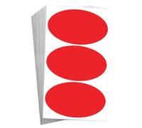 60 Pcs Large Red Ellipse Sticky Labels 100 X 60 mm Plain Stickers Stick on Labels Self Adhesive Packing Matte White for Printing Office Kitchen Supermarket and Laboratory Storage Boxes (Red Ellipse)