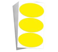 60 Pcs Large Yellow Ellipse Sticky Labels 100 X 60 mm Plain Stickers Stick on Labels Self Adhesive Packing Matte Printing Office Kitchen Supermarket and Laboratory Storage Boxes (Yellow Ellipse)