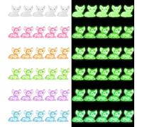 60 Pcs Luminous Miniature Cat Figurines Resin Cute Small Cat Figures Glow in The Dark Mini Resin Animals Cat Cake Topper Cat Cake Decorations Mini Terrarium Animal Statues (Stylish Style)