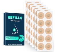 60 PCS Magnetic Nose Strip, Breathing Nasal Strips Refill Pack, Anti-Snoring Sleep Nasal Strips, Nose Magnets for Breathe Better, Magnetic Breathing Strip for Home, Business, Travel, Trip and Car
