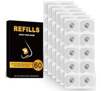 60 PCS Magnetic Nose Strip Refill Pack, Breathing Nasal Strips Transparent Waterproof Material for Breathe Better, Anti-Snoring Sleep Nose Magnets Anti-Snoring Aid for Home, Travel, Business and Car