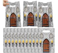 60 PCS Medieval Castle Party Gift Bags, Medieval Knight Party Favors Bags Waterproof Plastic Goodie Bags for Castle Birthday Party Decorations Supplies Gifts
