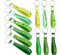 60 Pcs Mental Health Awareness Silicone KeyChain Green Awareness Ribbon KeyChain Rubber Green Awareness KeyRings for Cerebral Palsy, Glaucoma, Liver Cancer, and Organ Donation for Men Women, One Size,