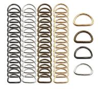 60 Pcs Metal D Ring Buckles, Multi-Purpose D Rings for Bag Making, Backpack Straps, Pet Collars, Belt, Webbing, Craft Projects - Strong Stainless Steel Hardware DIY Sewing Accessories(10mm, 4-Colors)