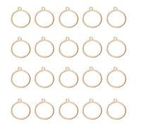 60 Pcs Metal Open Bezel Hollow Mold Pendants, Round Frame Pendants Bezel, Blank Round Frame Hollow Charms for Resin Casting, Jewelry Making, Pressed Flower, Earrings, Pressed Flower, DIY Crafts