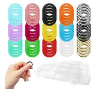 60 Pcs Metal Spring O Rings Clip, 15 Colors Round Carabiner Clips Trigger Spring Snap Keyring Buckle Hook for Keychain, Bags, Purses, Paper, DIY Ring Clip with Storage Box
