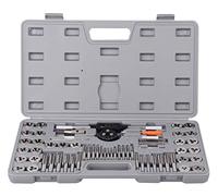 60 pcs Metric and SAE Alloy Steel Standard Internal and External Tap and Die Set Coarse and Fine Threads