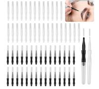 60 Pcs Micro Eyebrow Brush Kit - 2 Sizes Lamination Brushes & Spoolies for Eyebrow Grooming, Eyelash Lift & Extensions - Precision Tools for Professional Styling (60pcs)
