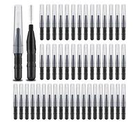 60 PCS Micro Eyebrow Brush with Cap, Disposable Eyelash Brushes Brow Lamination Brushes 360°Bendable Mascara Brush Mascara Wand for Lash Extension Tooth Cleaning