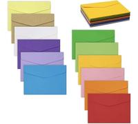 60 Pcs Mini Coloured Envelopes Small Envelopes 12 Assorted Colours for Greeting Cards, Wedding,Party Supplies, Birthday 11.7 x 8.2 cm(4.6 x 3.2 inch)