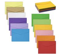 60 Pcs Mini Coloured Envelopes Small Envelopes 12 Assorted Colours for Greeting Cards, Wedding,Party Supplies, Birthday 11.7 x 8.2 cm(4.6 x 3.2 inch)