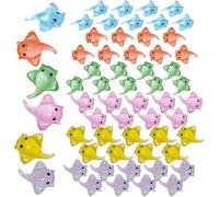 60 PCS Mini Resin Animals Sting Ray Mini Resin Figures Colorful Miniature Figurines Creative Tiny Resin Animals Decorative Mini Figurines in Bulk for Garden Landscape Aquarium DecorMini Resin Anim