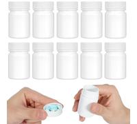 60 Pcs Ml Portable Pill Box Bottle, PE Capsule Holder | Spiral Bottle Structure, Easy Open White Design, Enough Space for Travel Storage and Daily Use