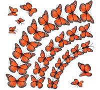 60 Pcs Monarch Butterfly Decorations, 3D Orange Fake Butterflies for Home Party Halloween Autumn Wedding and Craft Decor
