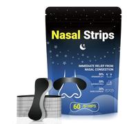 60 Pcs Nasal Strips for Snoring - Extra Strength Nose Strips for Breathing with Strong Adhesion - Sweat Resistant Design for All Day Use - Improves Sleep and Workout Performance