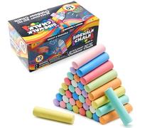 60 PCS Non-Toxic Washable Outdoor Jumbo Sidewalk Chalk Set (10 colors) for Chalkboard Drawing, Summer Outdoor Games and Playground Painting