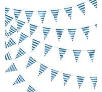 60 Pcs Oktoberfest Decorations Banner, Oktoberfest Bunting Flags Triangle Flag, Bavarian Pennant Check Decoration, Garland Octoberfest Party Supplies for Indoor Outdoor Parties(10 meters 3 pcs)