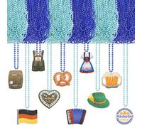 60 Pcs Oktoberfest Decorations Oktoberfest Bead Necklaces Costumes Accessories with Creative Pendant Funny Octoberfest Decor Oktoberfest Party Supplies German Beer Festival Party Favors, 10 Styles