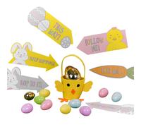 60 Pcs Outdoor Easter Egg Hunt Game Basket Signs & Egg Set