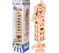 URBNLIVING Outdoor Wooden Blocks Game Set - 60 Pieces Jumbo Tumbling Stacking Tower for Family Fun, Adults, Kids - Garden, Yard, Picnic Entertainment Games