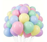60 Pcs Pastel Balloons Pastel Rainbow Latex Multicolor Party Balloons for Girls Unicorn Kids Birthday Baby Shower Wedding Graduation Party Decorations (pastel)