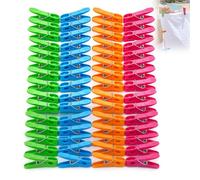 60 Pcs Pegs for Washing Line, Clothes Pegs Extra Strong, Plastic Clothes, 4 Assorted Colours Windproof Laundry Pegs with Non Slip Grip, Washing Pegs for Indoor Outdoor Drying