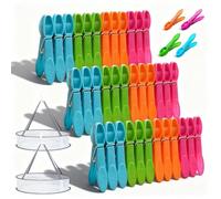 60 PCS Pegs for Washing Line with Bag, Laundry Clothes Pegs Non Slip Washing Line Pegs Plastic Clothes Peg for Indoor Outdoor Drying