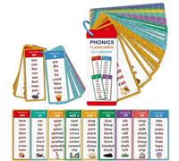 60 PCS Phonics Flash Cards Set, Word Learning Cards for Language Development, Sight Words and Vocabulary Building Tools for Home Learning