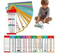 60 PCS Phonics Flash Cards with 117 Groups Sight Words for Early Reading Skills Educational Learning Resources with Phonetic Sounds Durable Cardstock Material for Classroom and Home Schooling