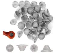 60 Pcs Pipe Gauze, Adjustable Stainless Steel Pipe Screens Filter 16MM Reusable Tube Ball Screen Pipe Filters, Metal Gauze Bong Mesh Bowl Screens for Glass Water Pipes Pipe and Vaporizer (16 x 9.5MM)