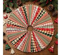 60 Pcs Plaid Fabric Squares,5.91"x5.91" Precut Cotton Fabric Bundles,Christmas & Buffalo Check Print Fat Quarters for Quilting,Sewing,Holiday Crafts