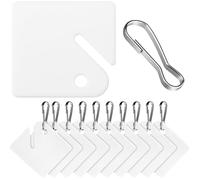 60 Pcs Plastic Key Tags, White Key Labels with Metal Snap Hooks for Home Offices and Garages
