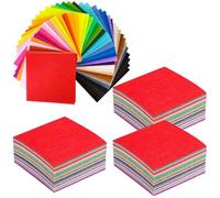 60 PCS Polyester Fabric Craft Sets Assorted Colour Felt Cloth Fabric Samples Pastel Sheets Small Squares 10cm Patchwork Felt Material Paper for Sewing Crafting Childern Kids